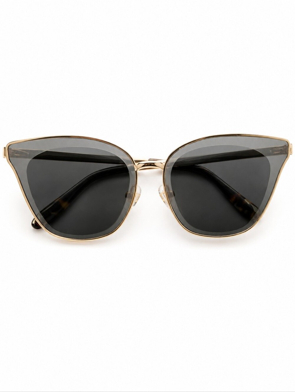 Dax Gold Cat-Eye Sunglasses with Black Lenses
